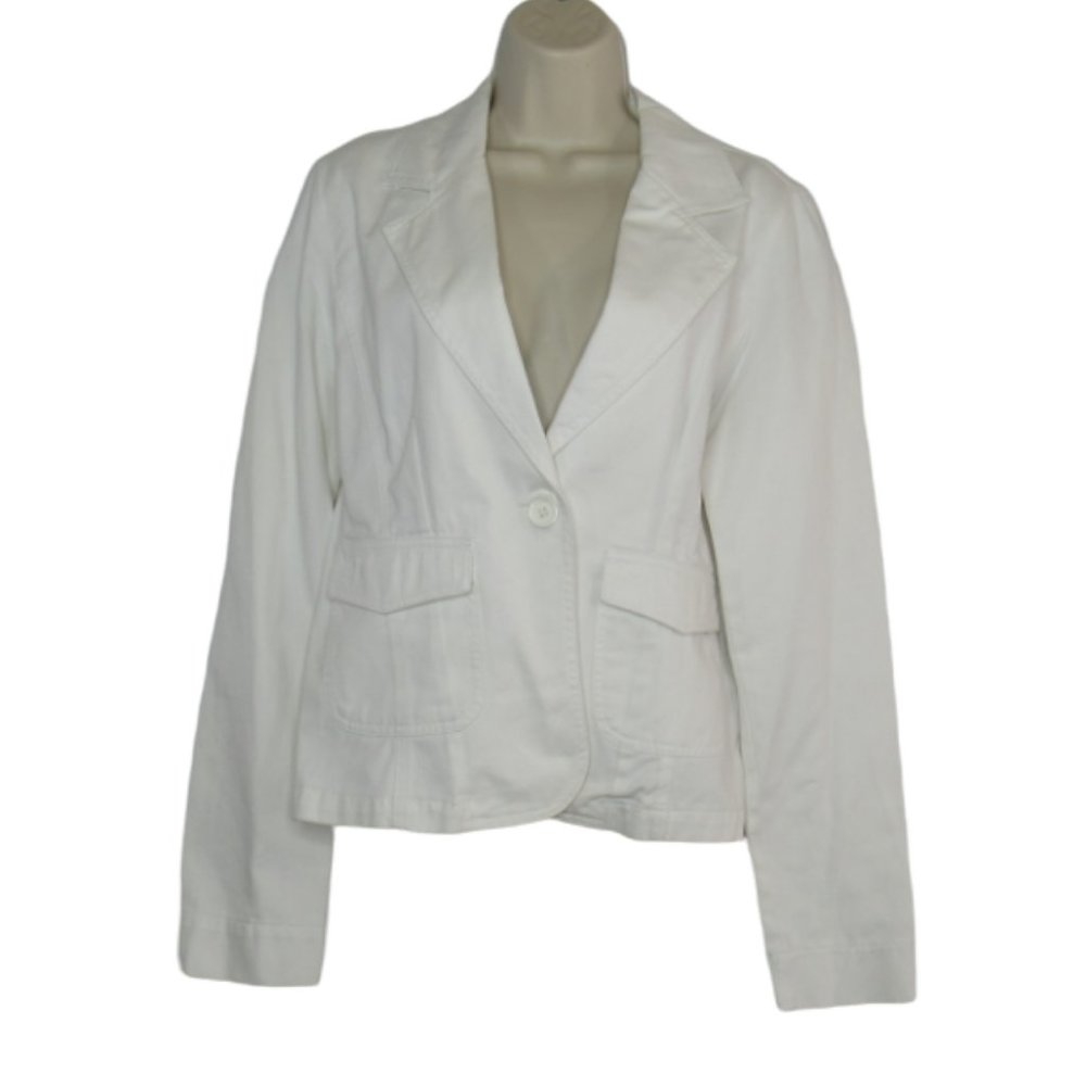 🤍 Women's Y2K Blazer Cotton Jacket Size L Junior